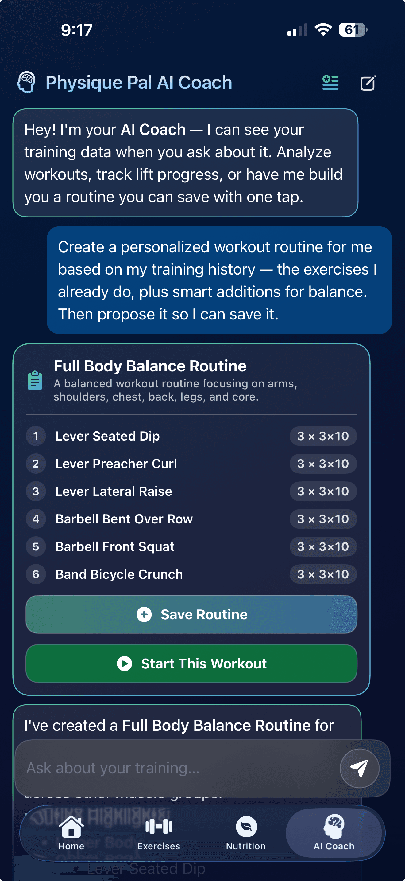 Coaching that knows you — Physique Pal