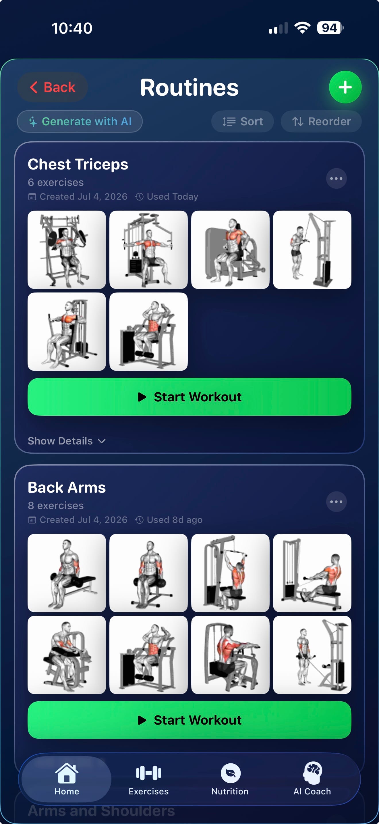 Custom routines — Physique Pal